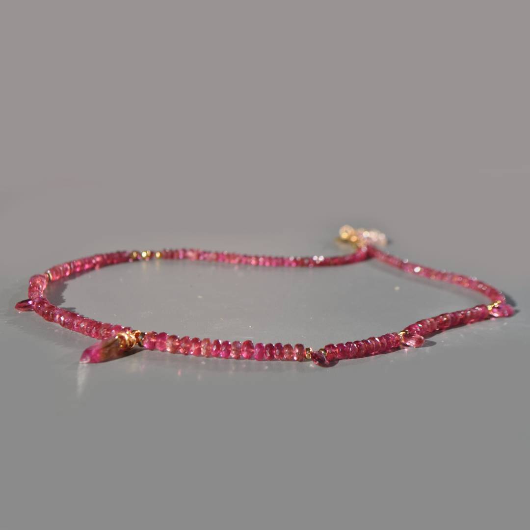 collier tourmaline rose pendentif pastèque-3