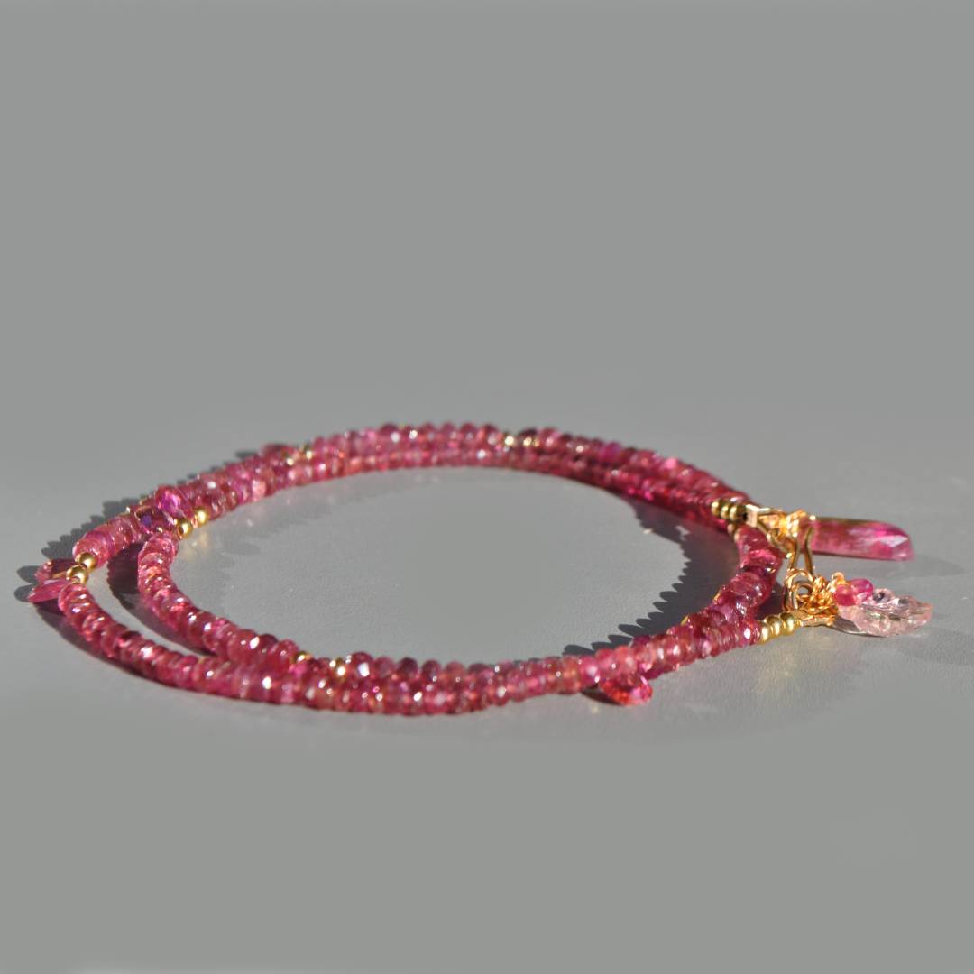 collier tourmaline rose pendentif pastèque-5