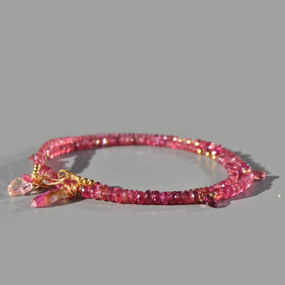 collier tourmaline rose pendentif pastèque-4