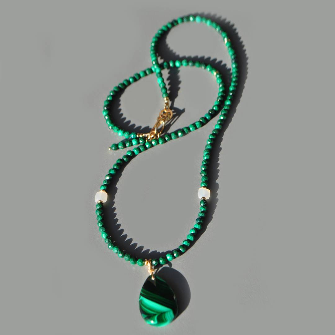 sautoir malachite pierre de lune-9
