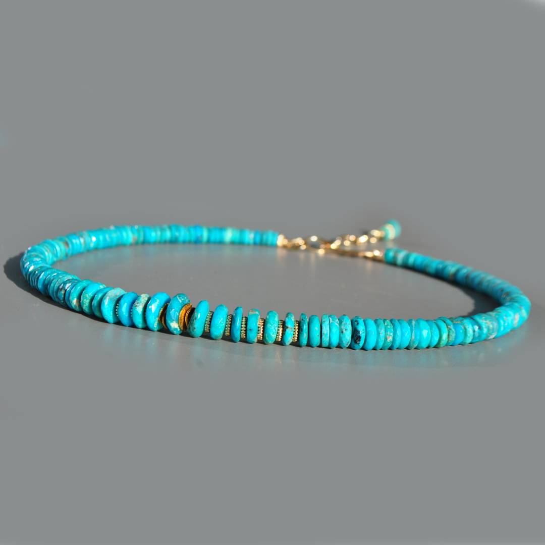 collier turquoise rondelles facettes pneu-1