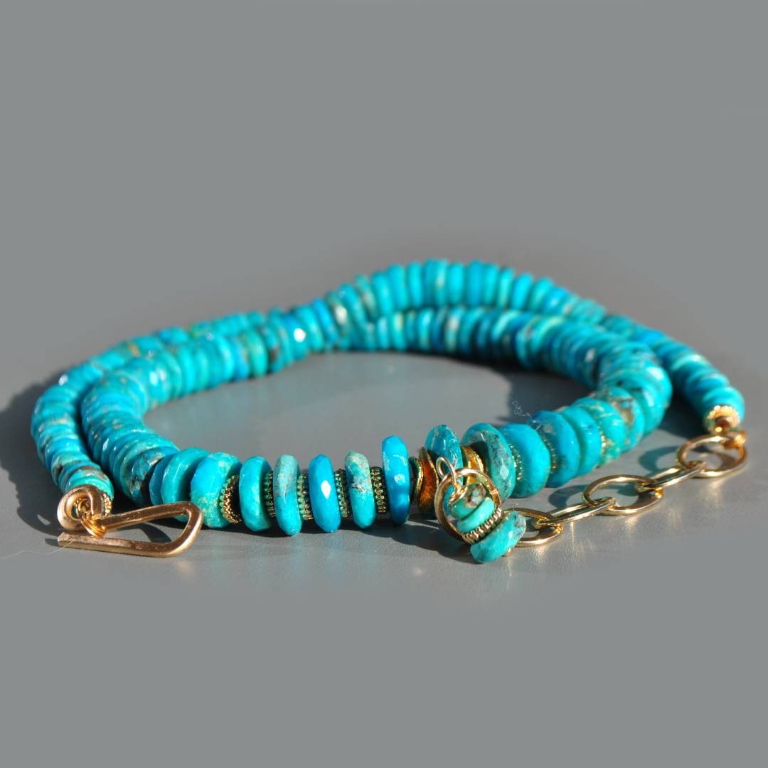 collier turquoise rondelles facettes pneu-5