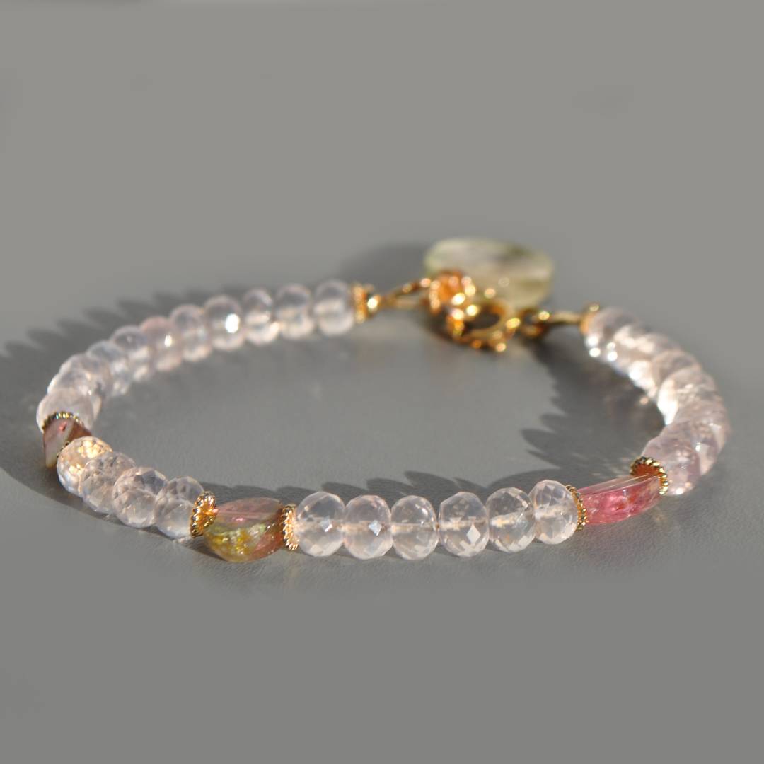 bracelet quartz rose tourmaline pastèque -2
