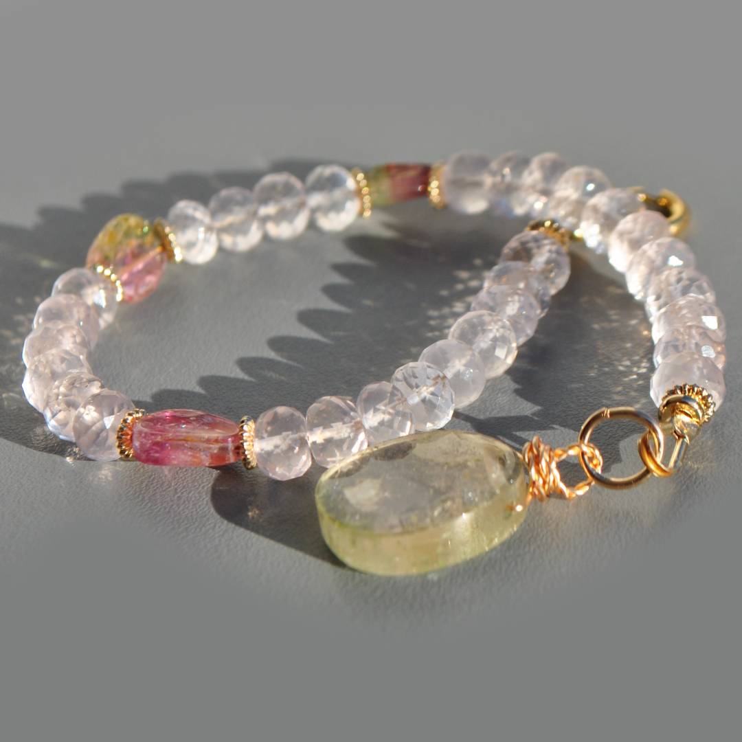 bracelet quartz rose tourmaline pastèque -8