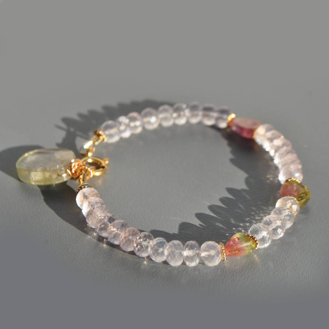 bracelet quartz rose tourmaline pastèque -5
