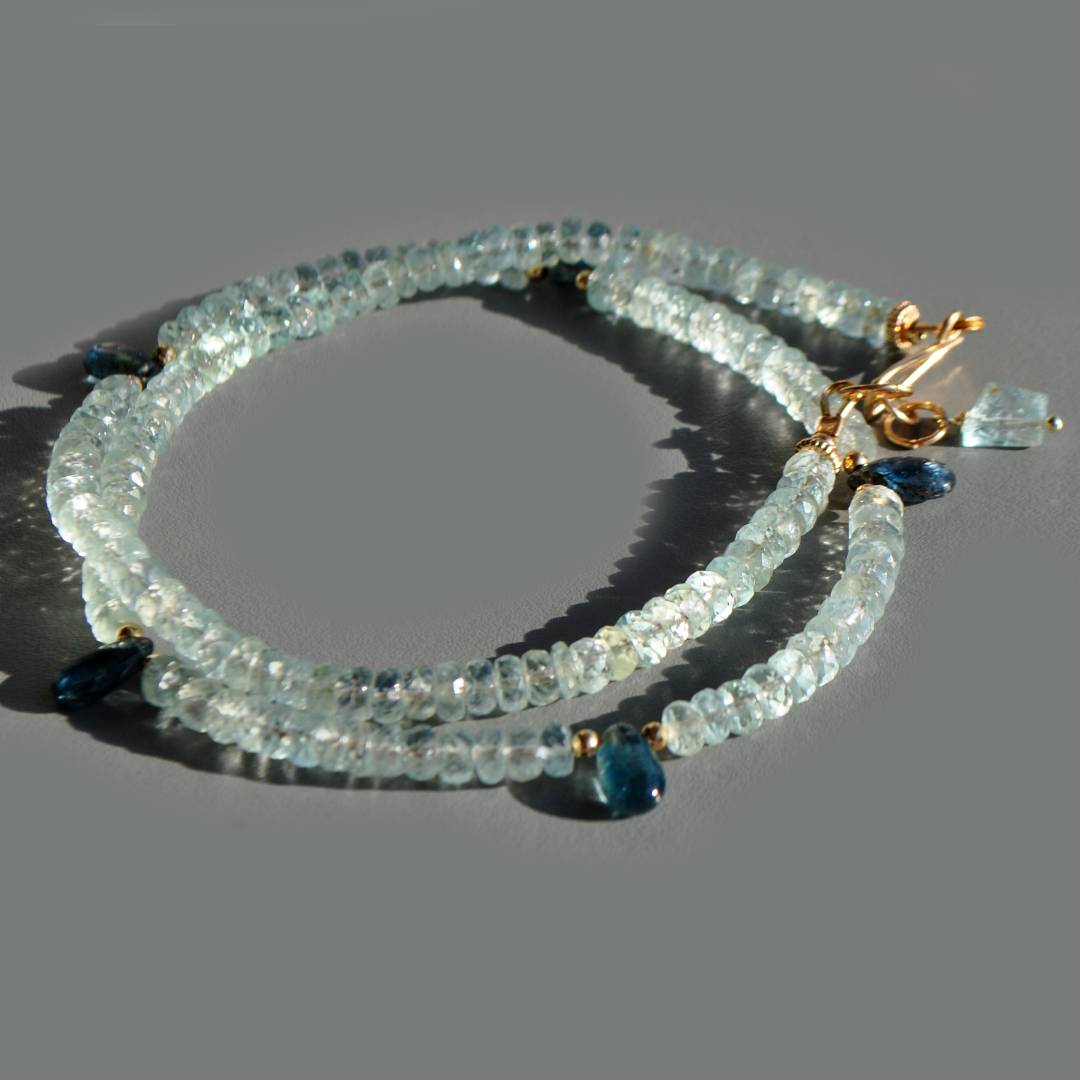 collier aigue marine cyanite en gouttes projet-3