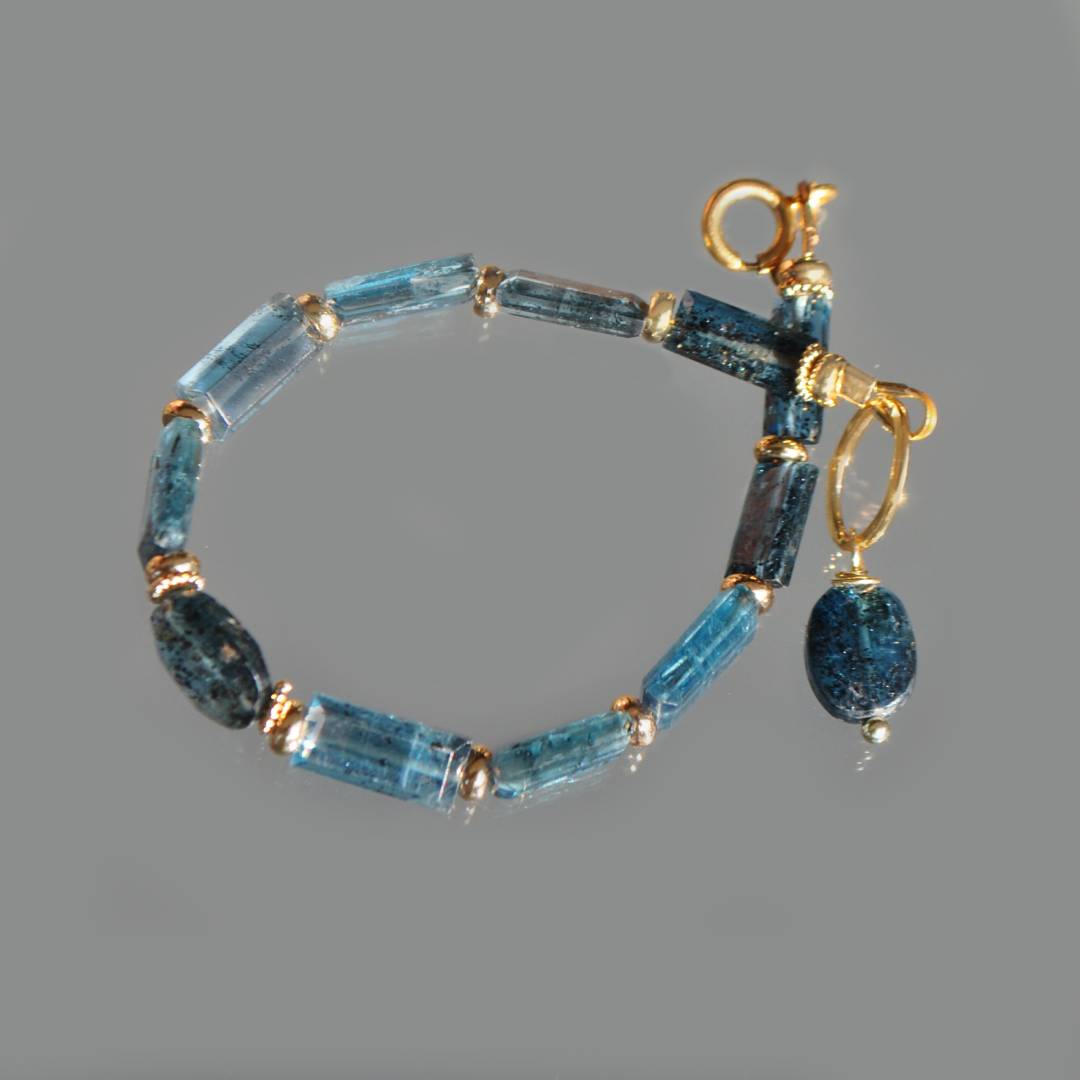 bracelet cyanite mousse nuggets-8
