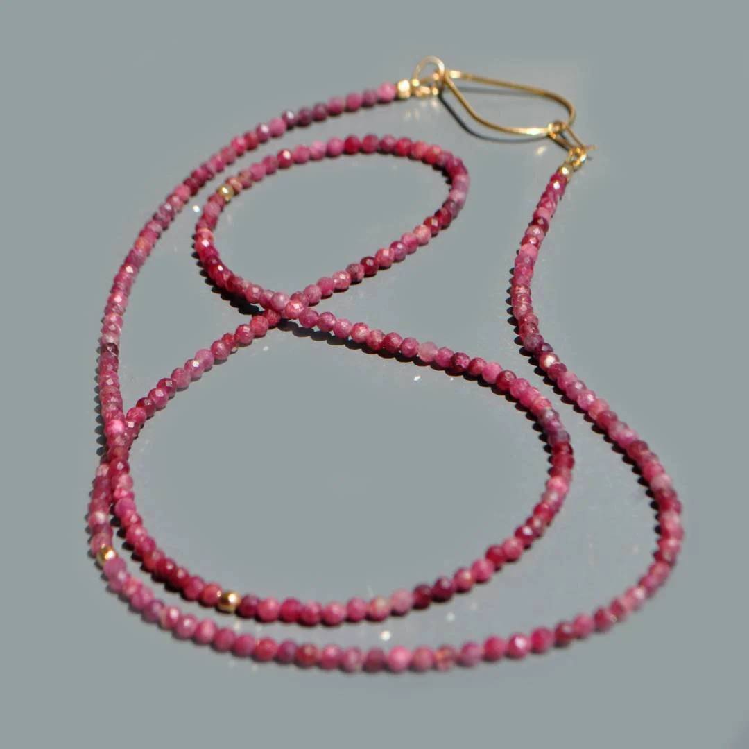 Sautoir Tourmaline rose-6