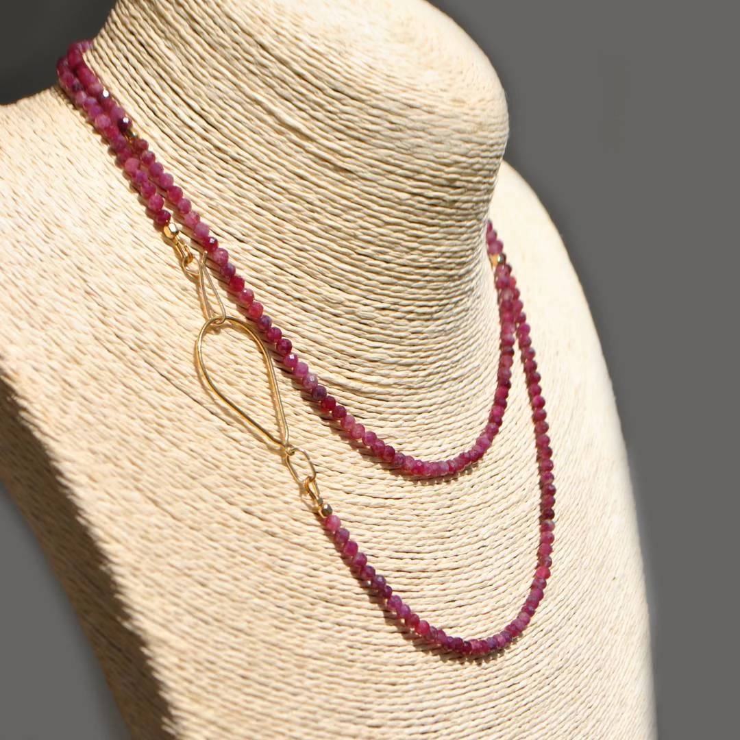 Sautoir Tourmaline rose-7