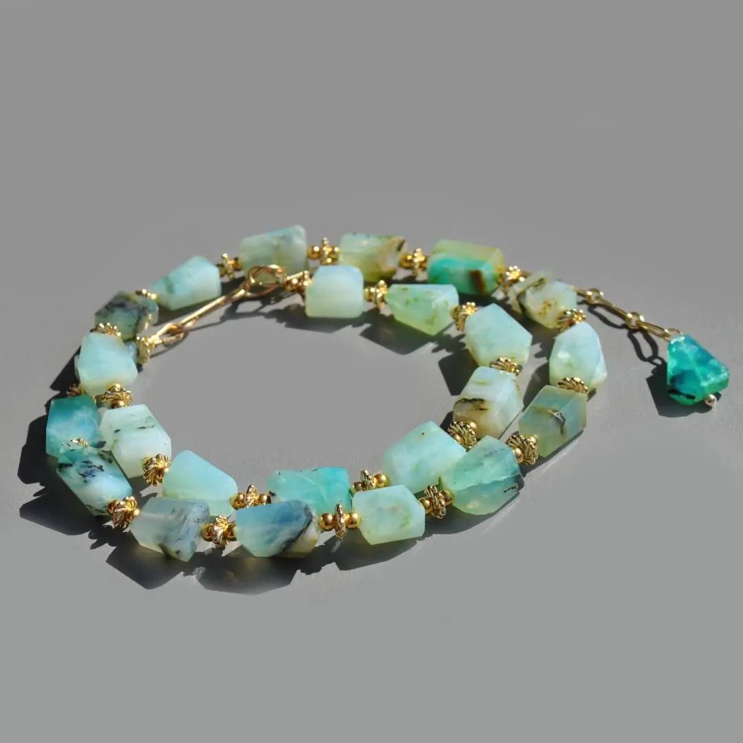 Collier bleu pastel opale du pérou-7