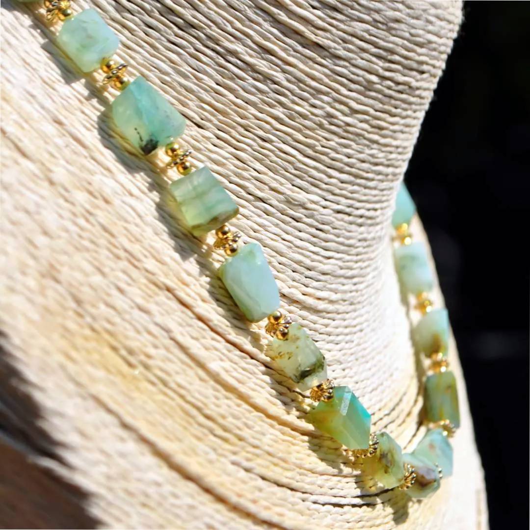 Collier bleu pastel opale du pérou-4