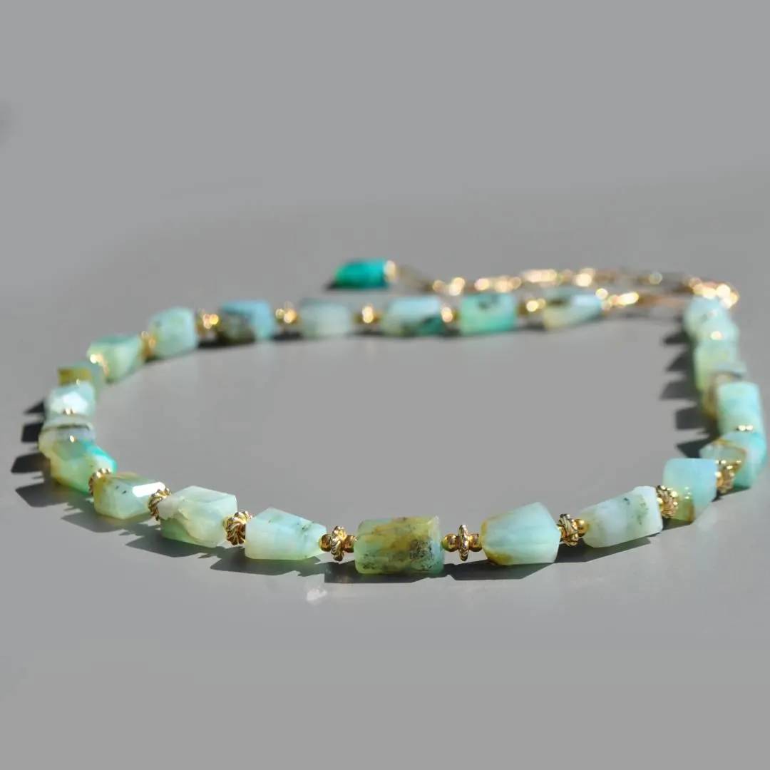 Collier bleu pastel opale du pérou-3