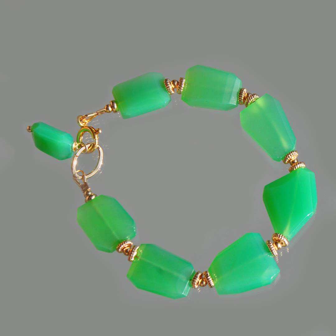 bracelet gros nuggets chrysoprase(1)