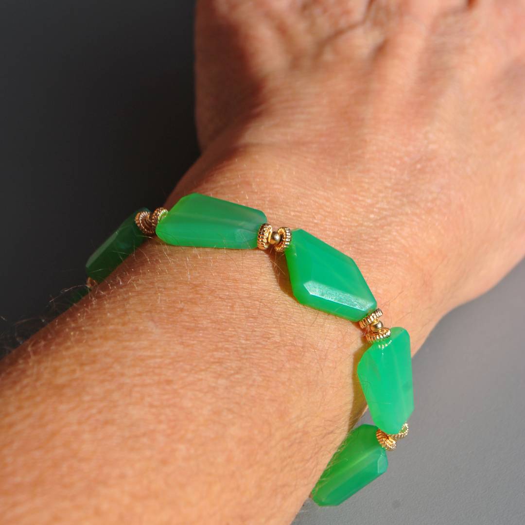 bracelet gros nuggets chrysoprase-B