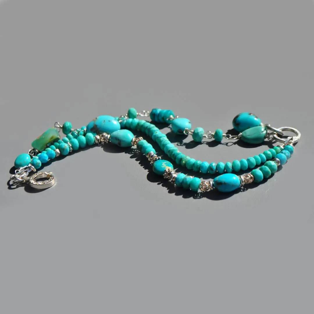 bracelet turquoise argent 3 rangs-3