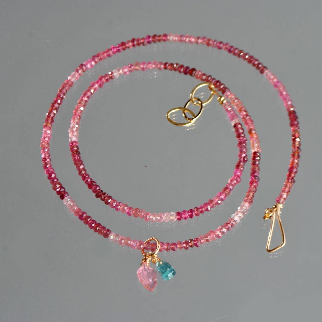 collier long tourmaline rose dégradé paraiba-2