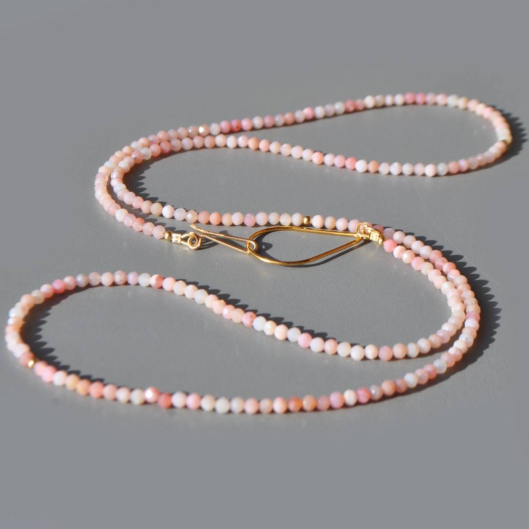 sautoir opale rose -3