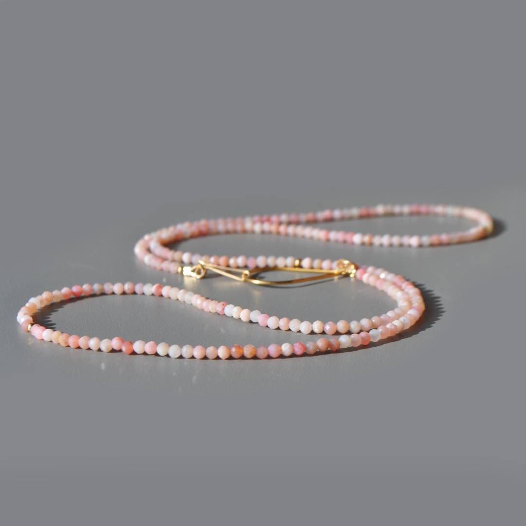 sautoir opale rose -2