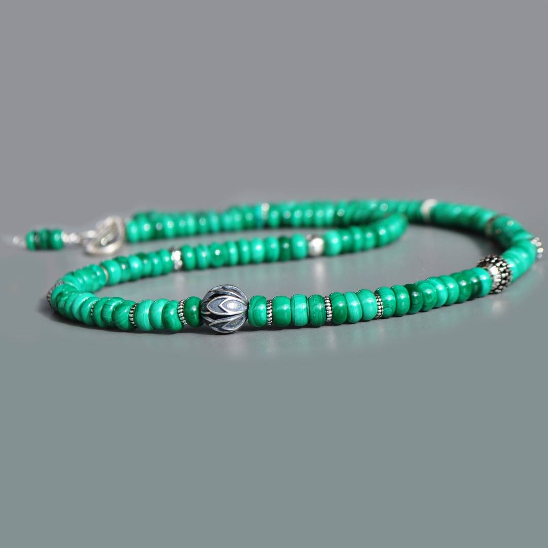 Collier Chic Malachite en Argent Sterling