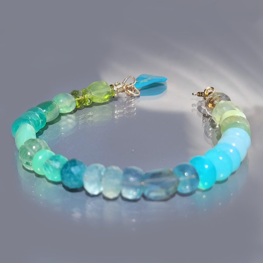 bracelet pierres aqua