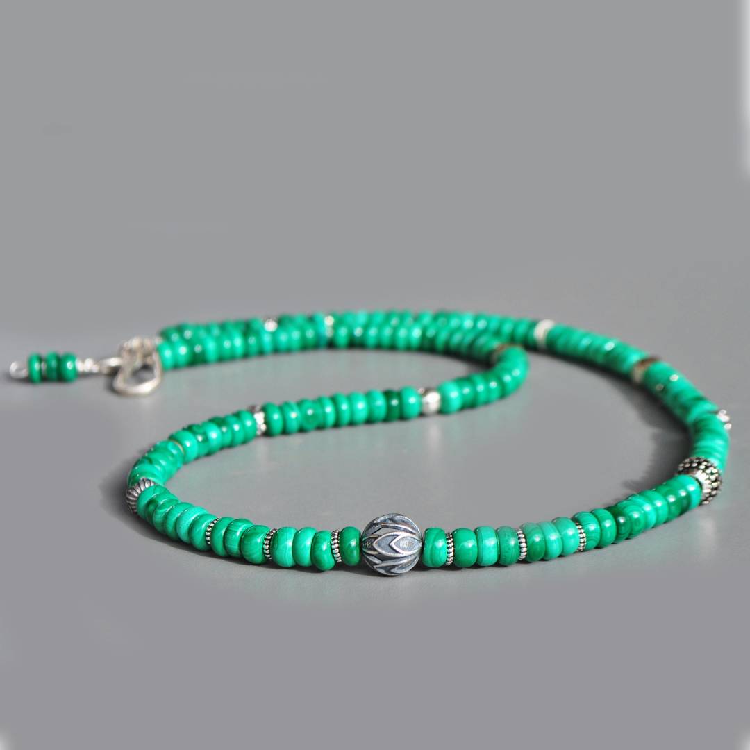 Collier malachite Argent de Bali(1)