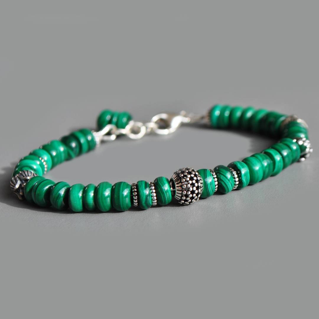 Bracelet malachite Argent de Bali