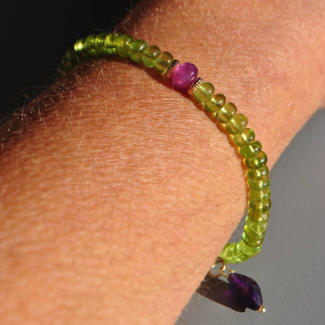 Bracelet Péridot saphir rose amethyste-7