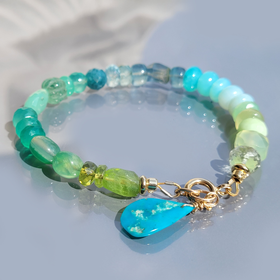 bracelet pierres aqua-B