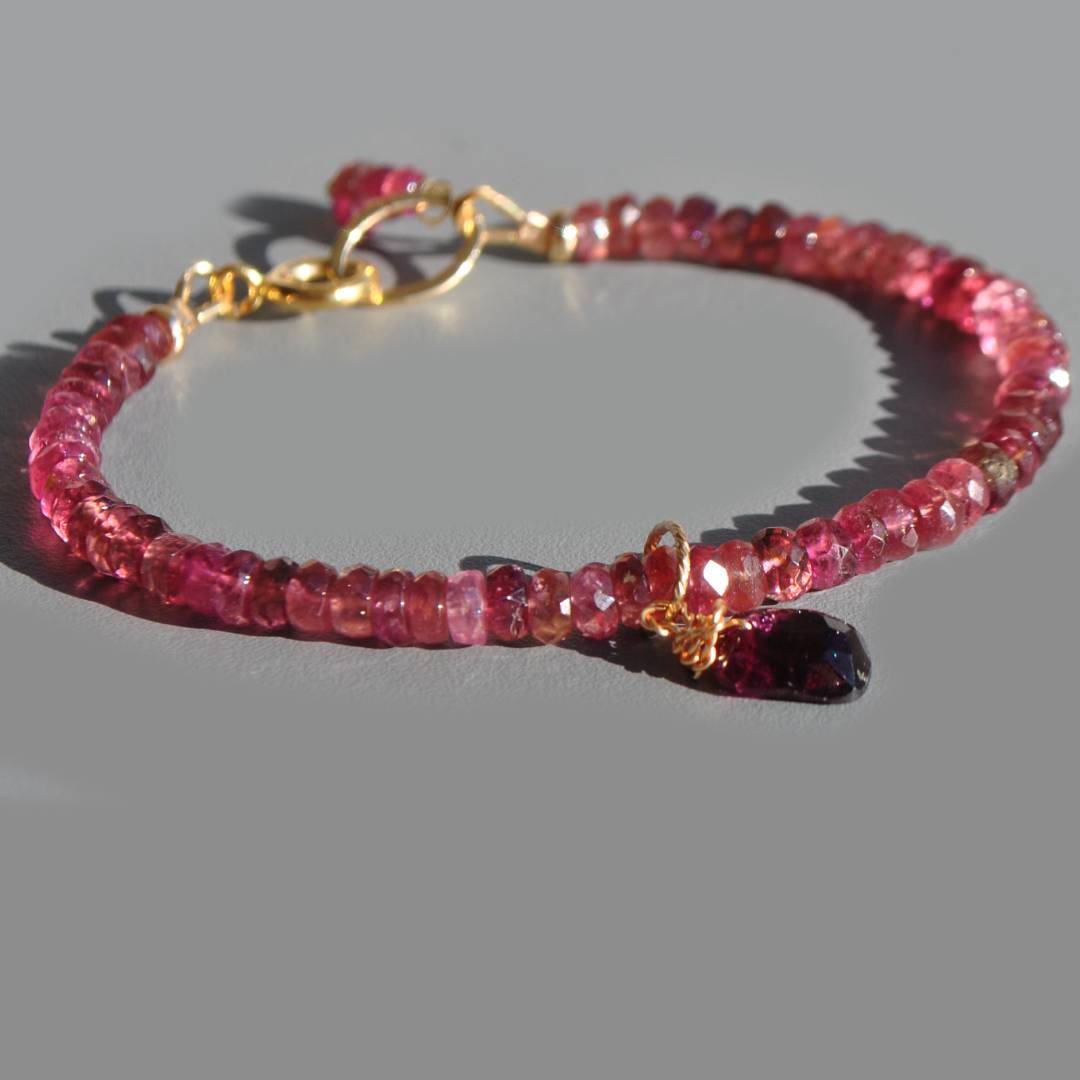 bracelet tourmaline pendentif rubellite