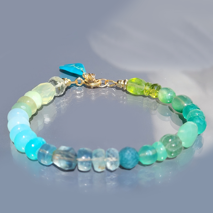 bracelet pierres aqua-C