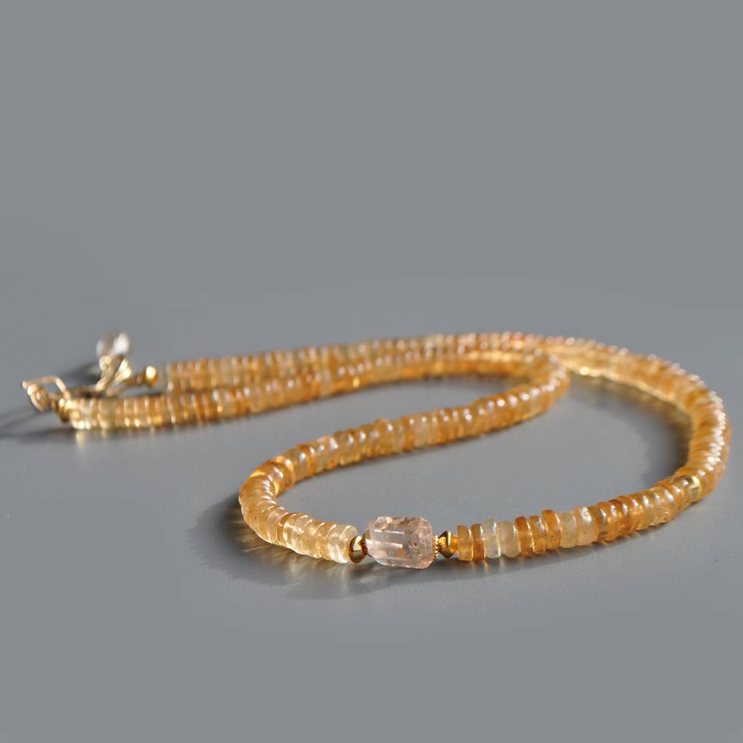 collier topaze imperiale pierre centrale taillée-3
