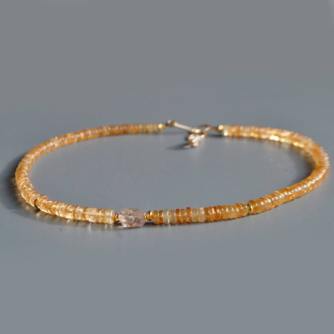 collier topaze imperiale pierre centrale taillée-2