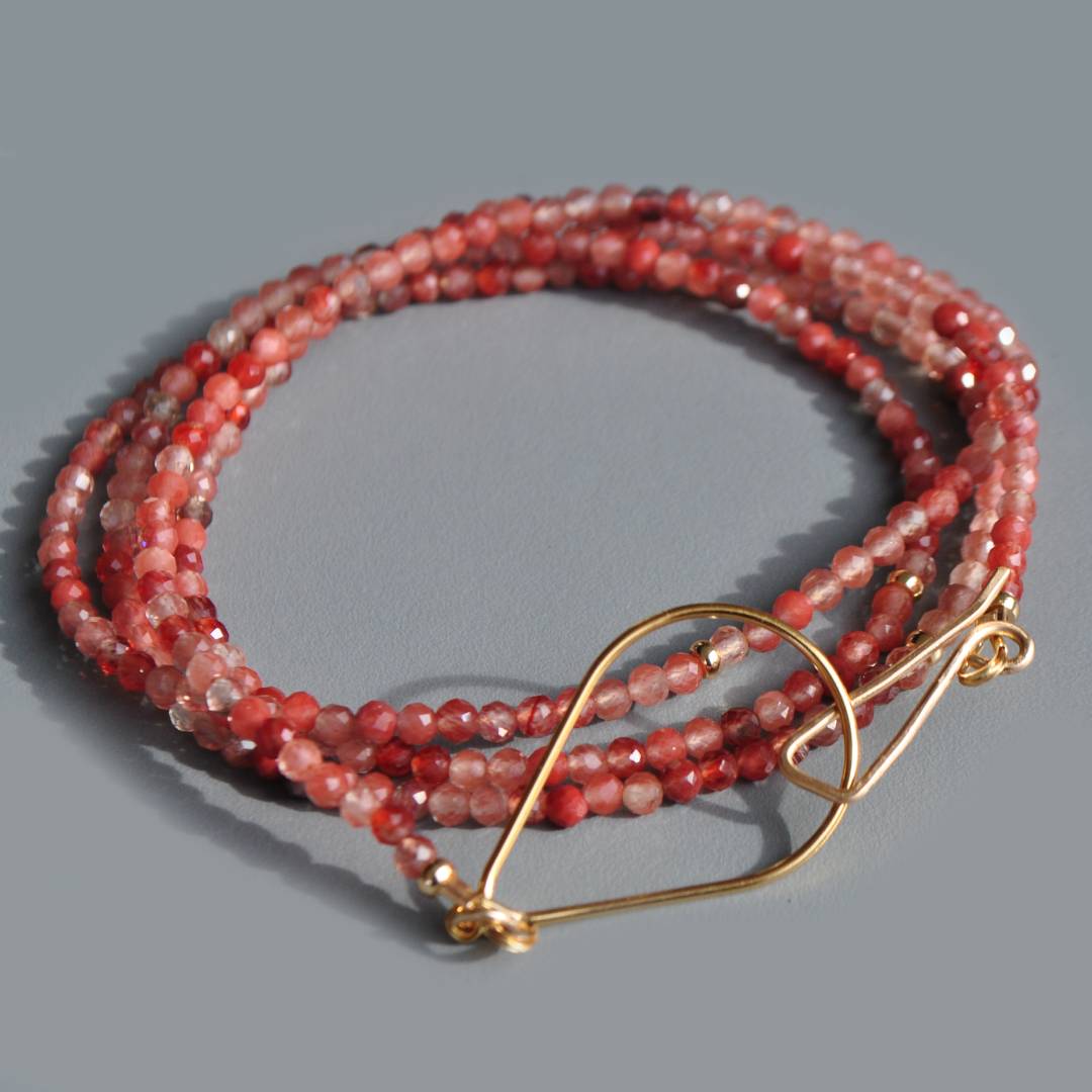 sautoir Andésine pierre rouge or14K