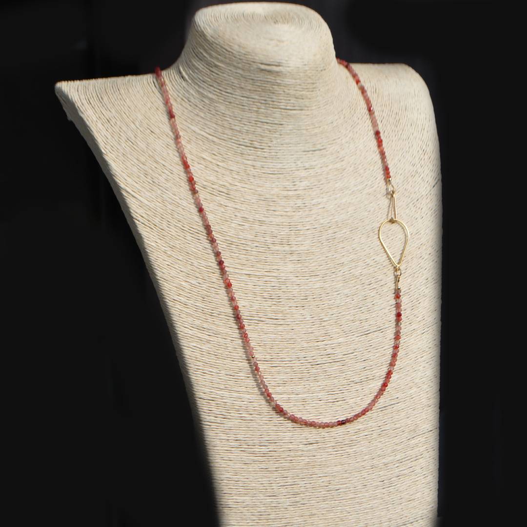 sautoir Andésine pierre rouge or14K-8