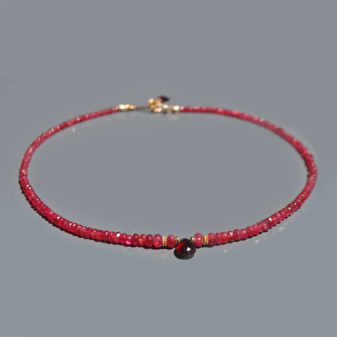 collier spinelle rouge grenat almandin-2