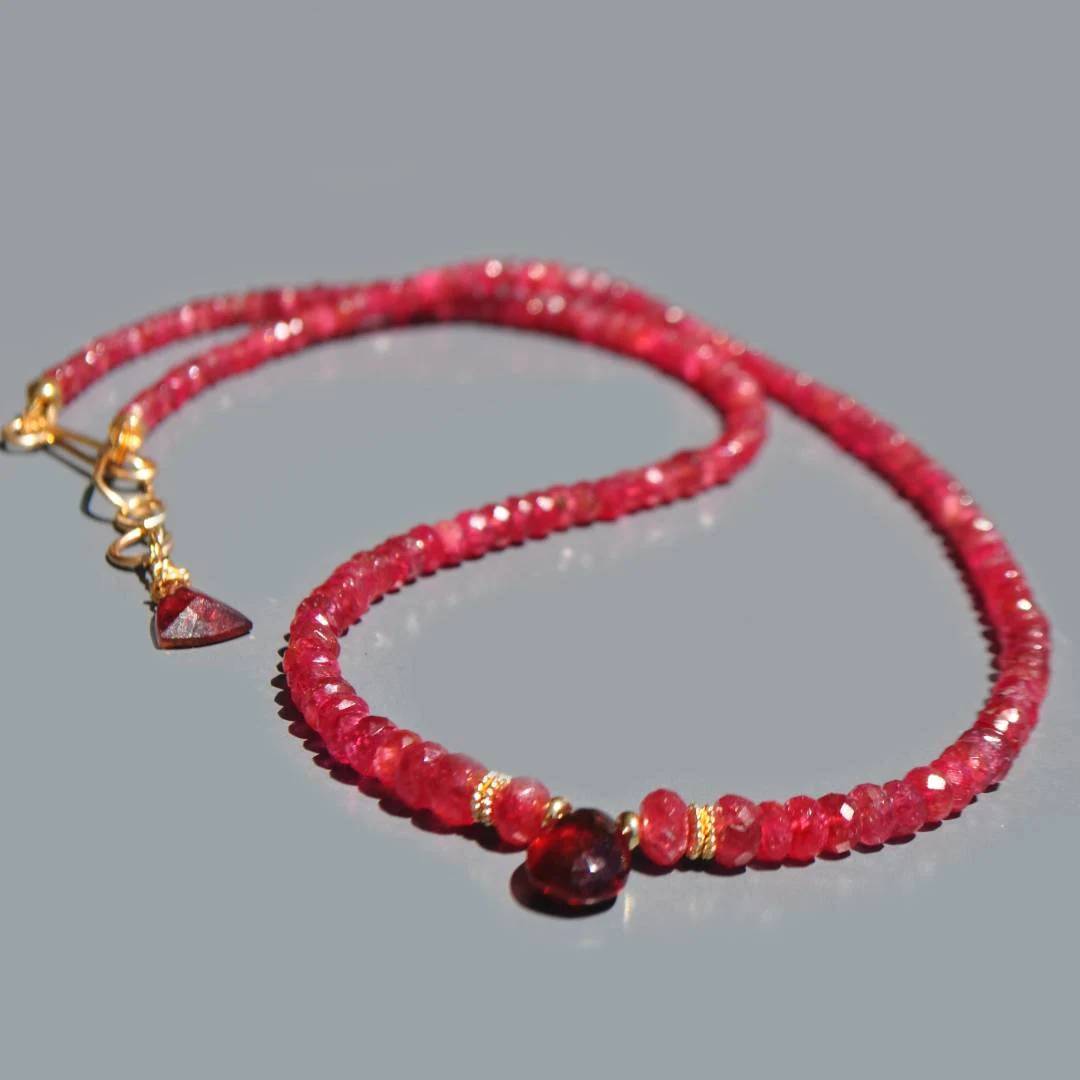 collier spinelle rouge grenat almandin-6