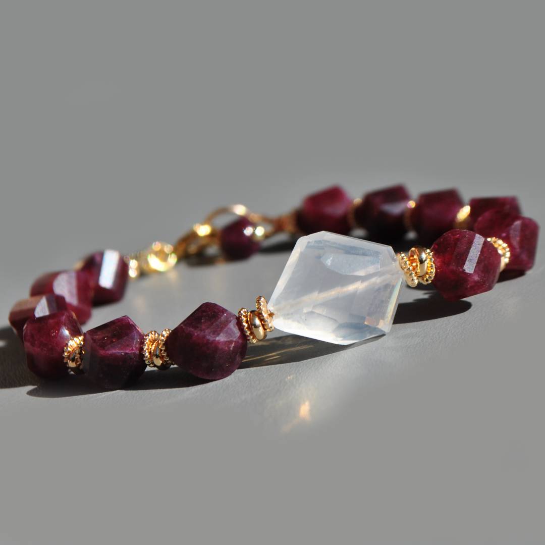bracelet grenat pyrope quartz givré-5
