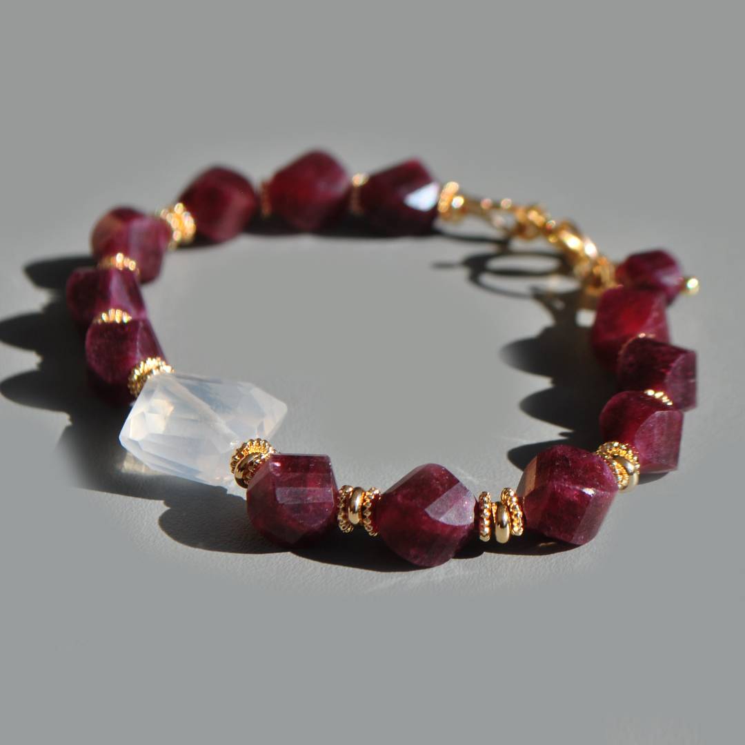 bracelet grenat pyrope quartz givré-2