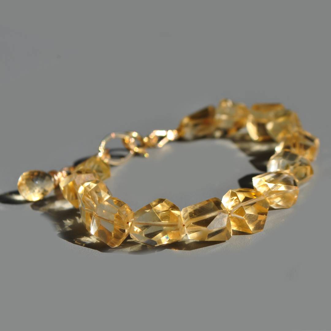 bracelet grossses pierres taillées en Citrine-3