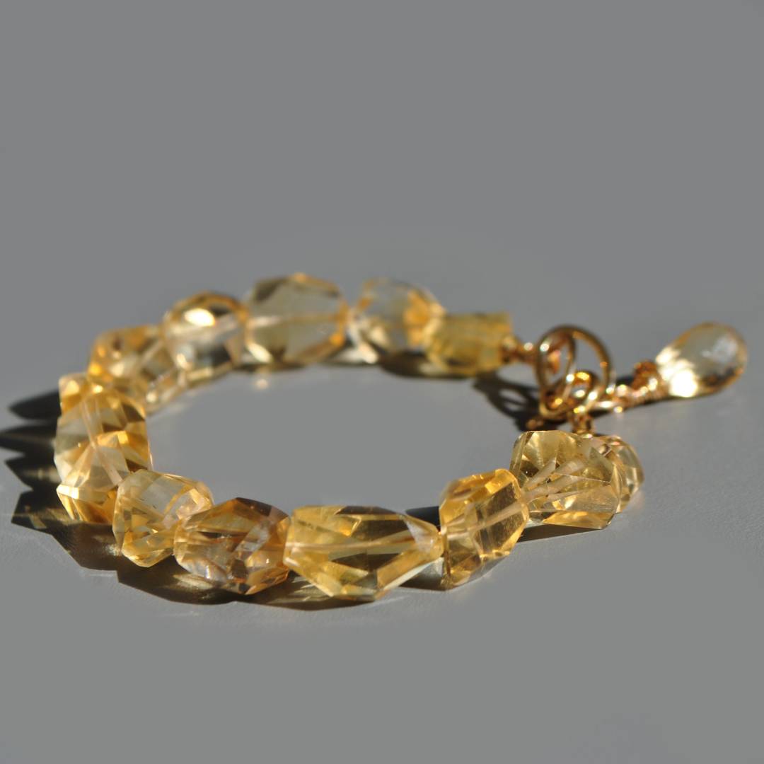 bracelet grossses pierres taillées en Citrine-2