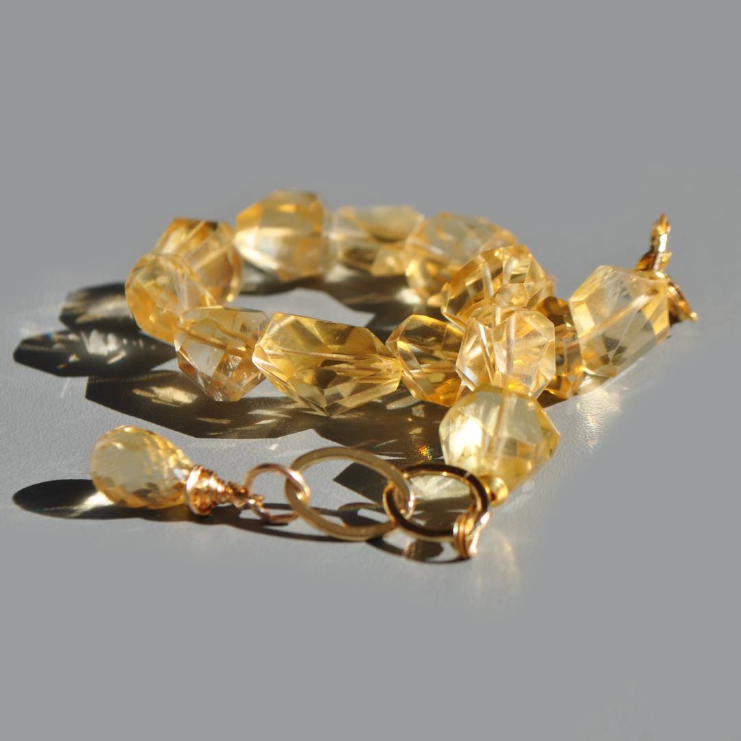 bracelet grossses pierres taillées en Citrine-7
