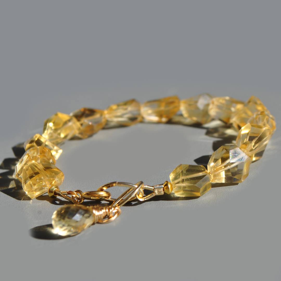 bracelet grossses pierres taillées en Citrine-4