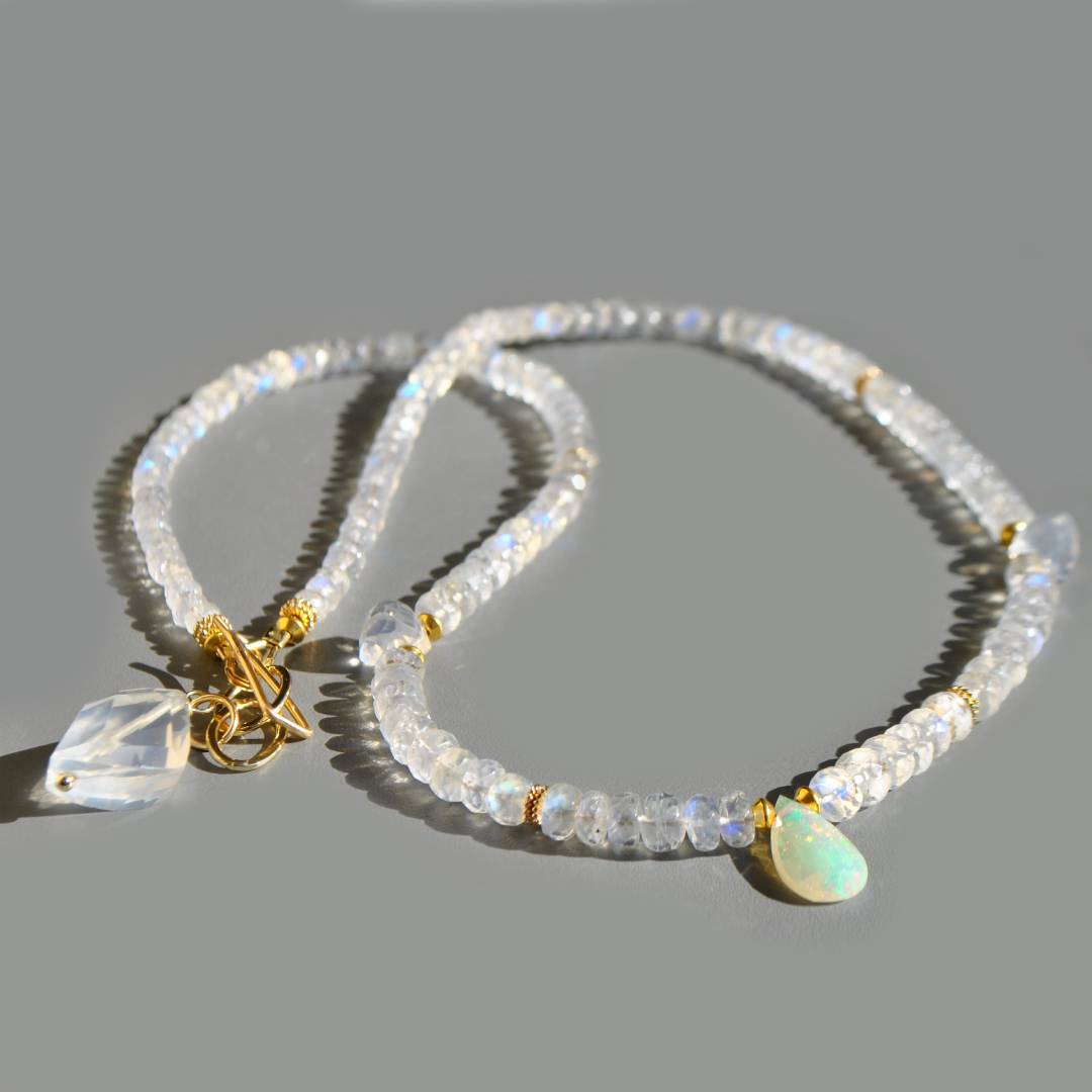 collier pierre de lune ar en ciel Opale welo ethiopienne-6