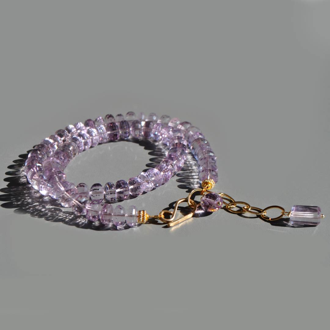 collier amethyste rose grosse rondelle taillées facettes -2(1)
