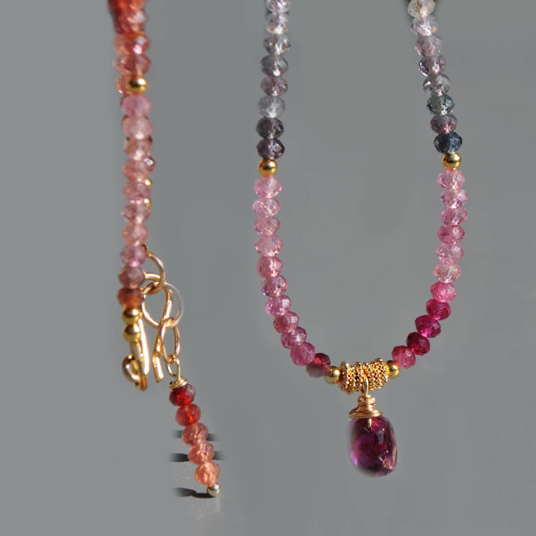 CXollier spinelle facette pendentif grenat rose-5(1)