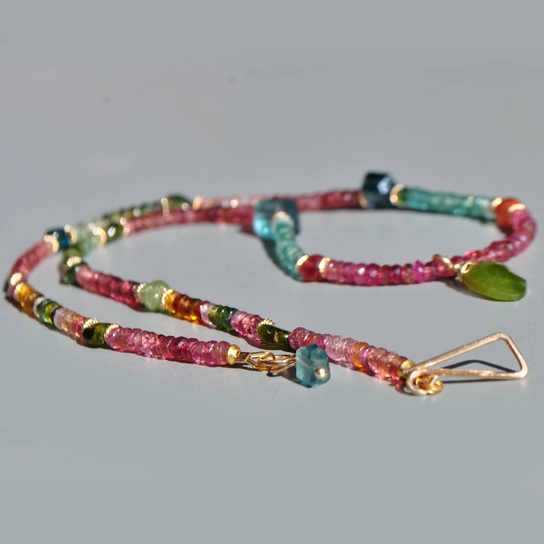 collier pendentif Tourmaline multicolore - Gold filled-9(1)