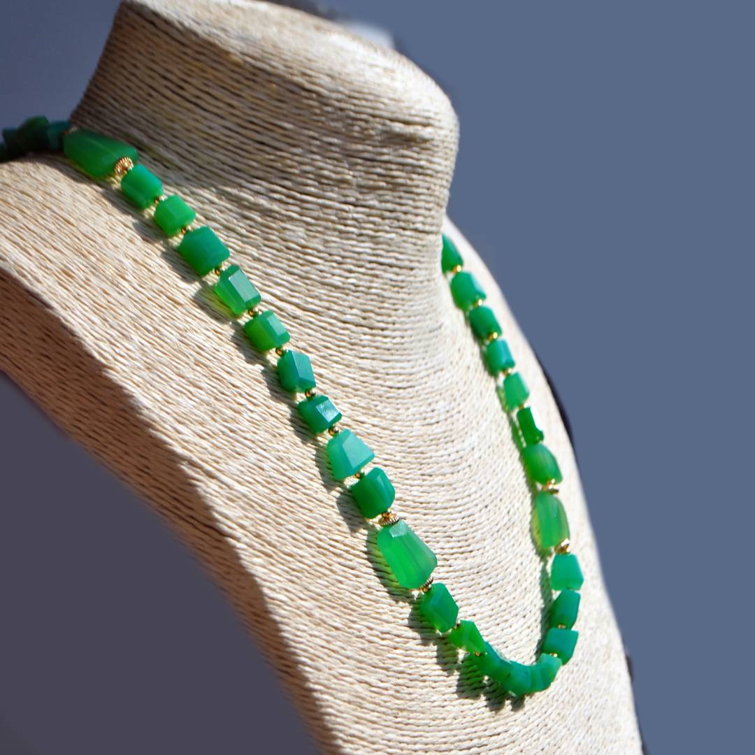 collier calcédoine vert chrysoprase-B2