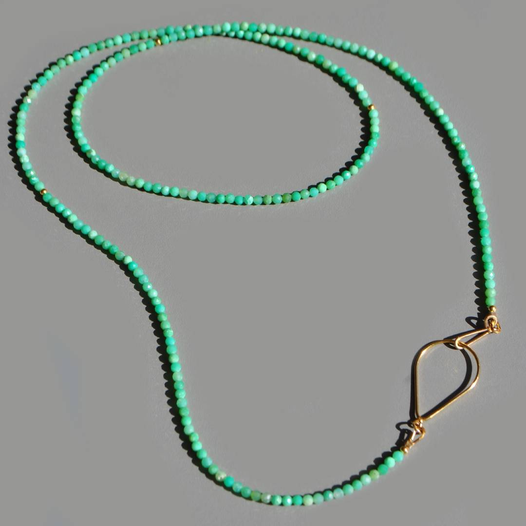 sautoir chrysoprase perle or14K-4