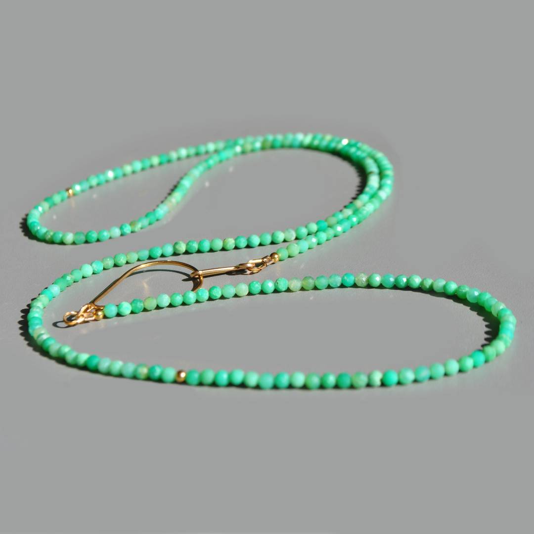 sautoir chrysoprase perle or14K-7