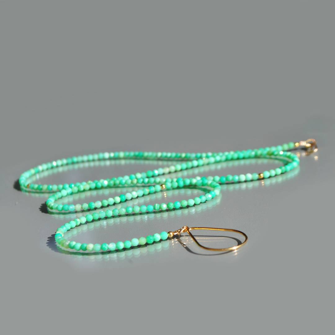 sautoir chrysoprase perle or14K-9